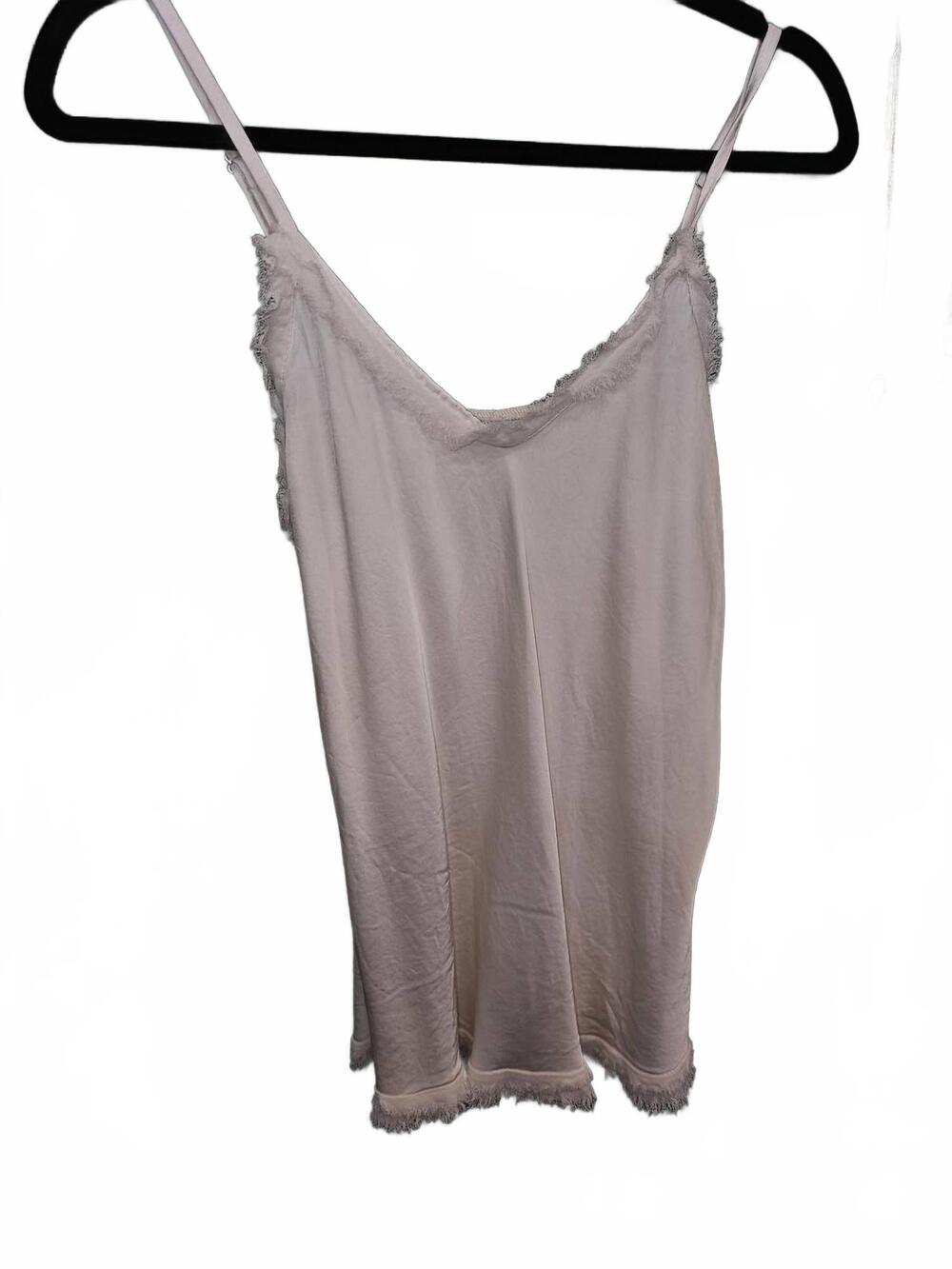 NEW MADE IN ITALY women's silk cami with fringe in white